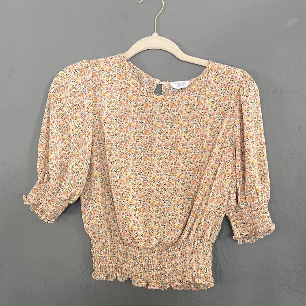 Sienna Sky Floral Prairie Farmhouse Blouse Top Shirt